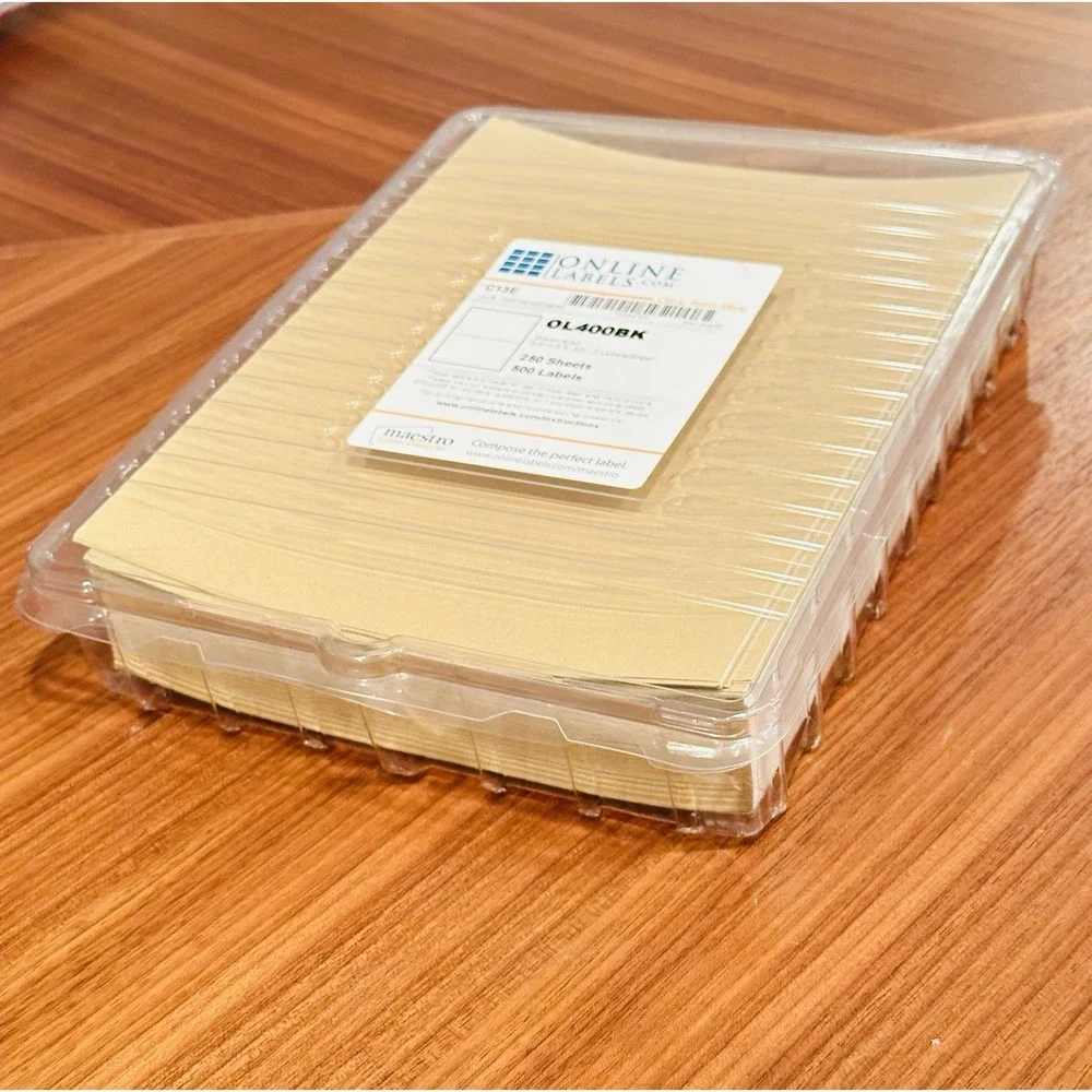 OnlineLabels OL400BK Brown Kraft Shipping Labels 8.5